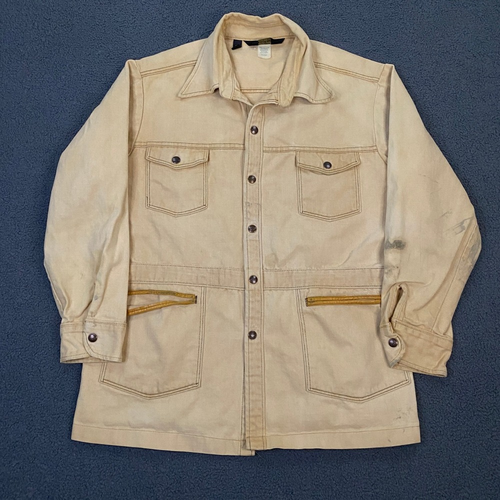 Vintage Dickies Jacket Mens 46 Canvas Chore Safari Shirt Workwear Made in USA